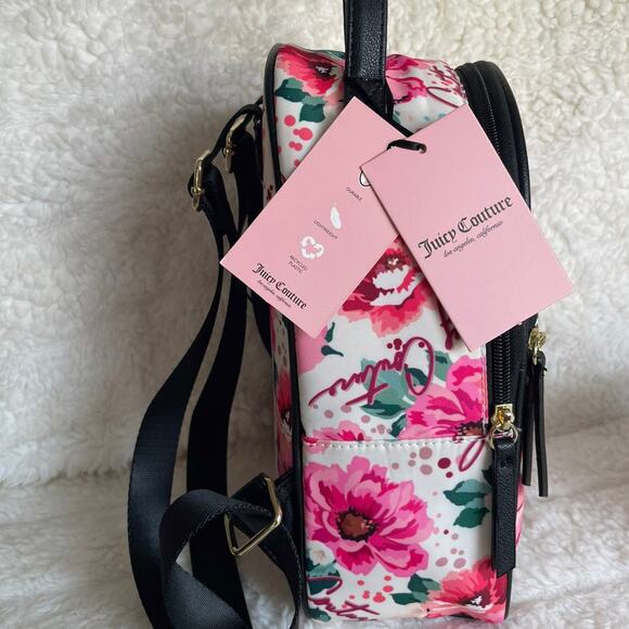 Brand New White/Black  JUICY COUTURE Pick-UR-Petal Gorgeous Flowered Backpack main image 7